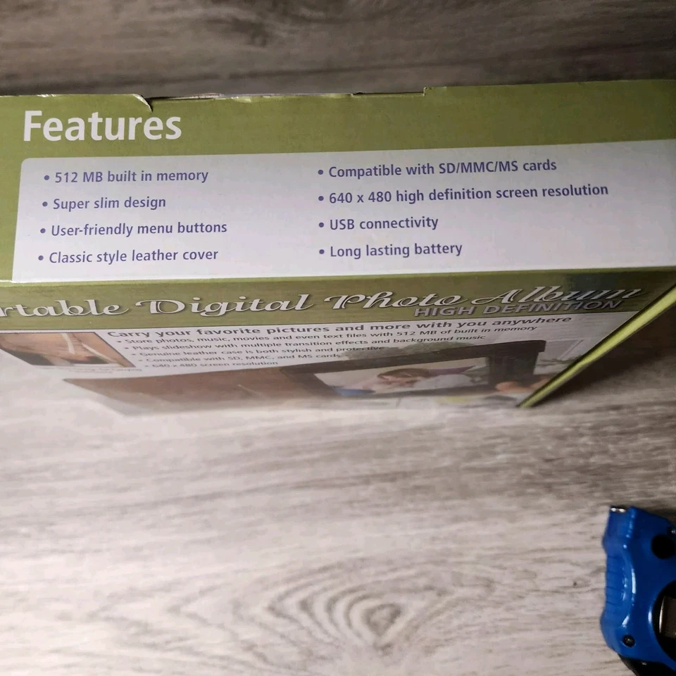 Portable Digital Photo Album Leather Case 512 Mb Memory Photos Music More  - Image 2 of 4