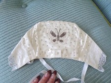 Vtg Butterfly Beaded Wedding Cap