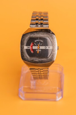 FERO Mechanical Digital Quartz Black Dial Jumping Hour Swiss 38mm