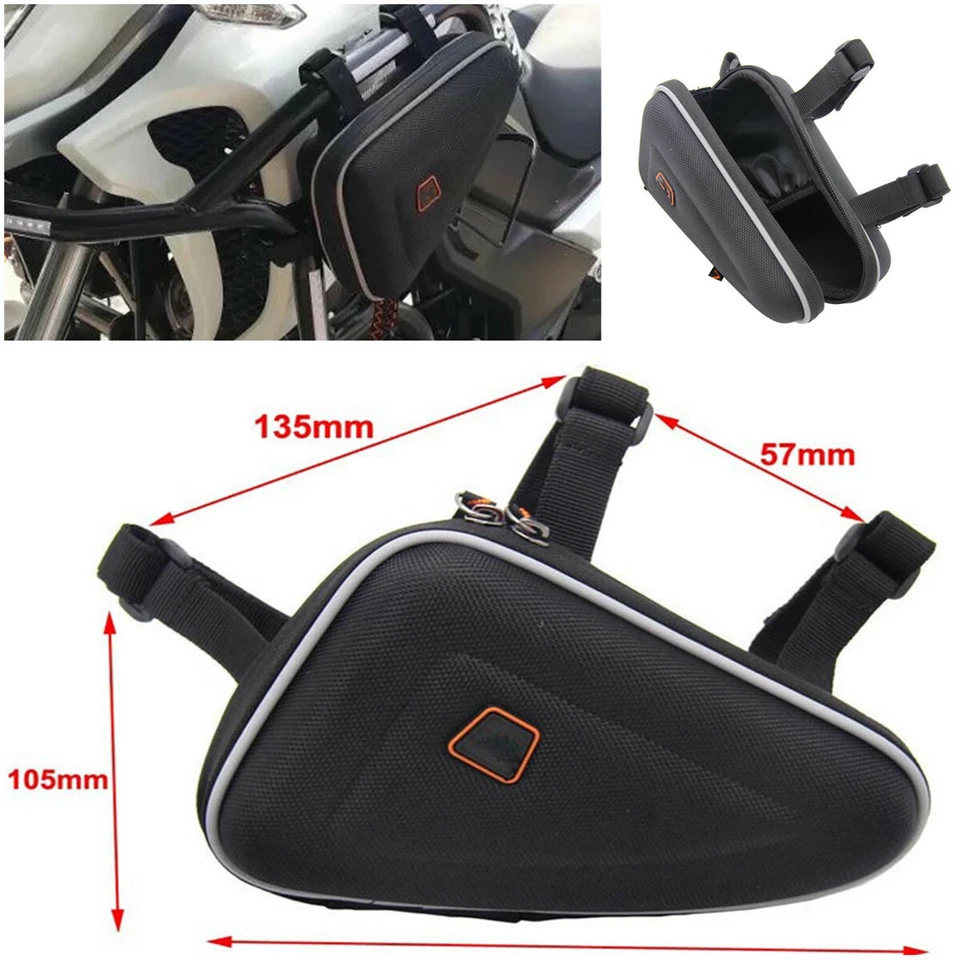 Motorcycle Engine Saddle Bag Small Tool Bags Pouch Storage Luggage Black Pocket - Image 2 of 4