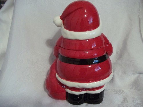 HERITAGE MINT CERAMIC SANTA COOKIE JAR SANTA & HIS BAG 12.5" in Tall NIB - Picture 6 of 8