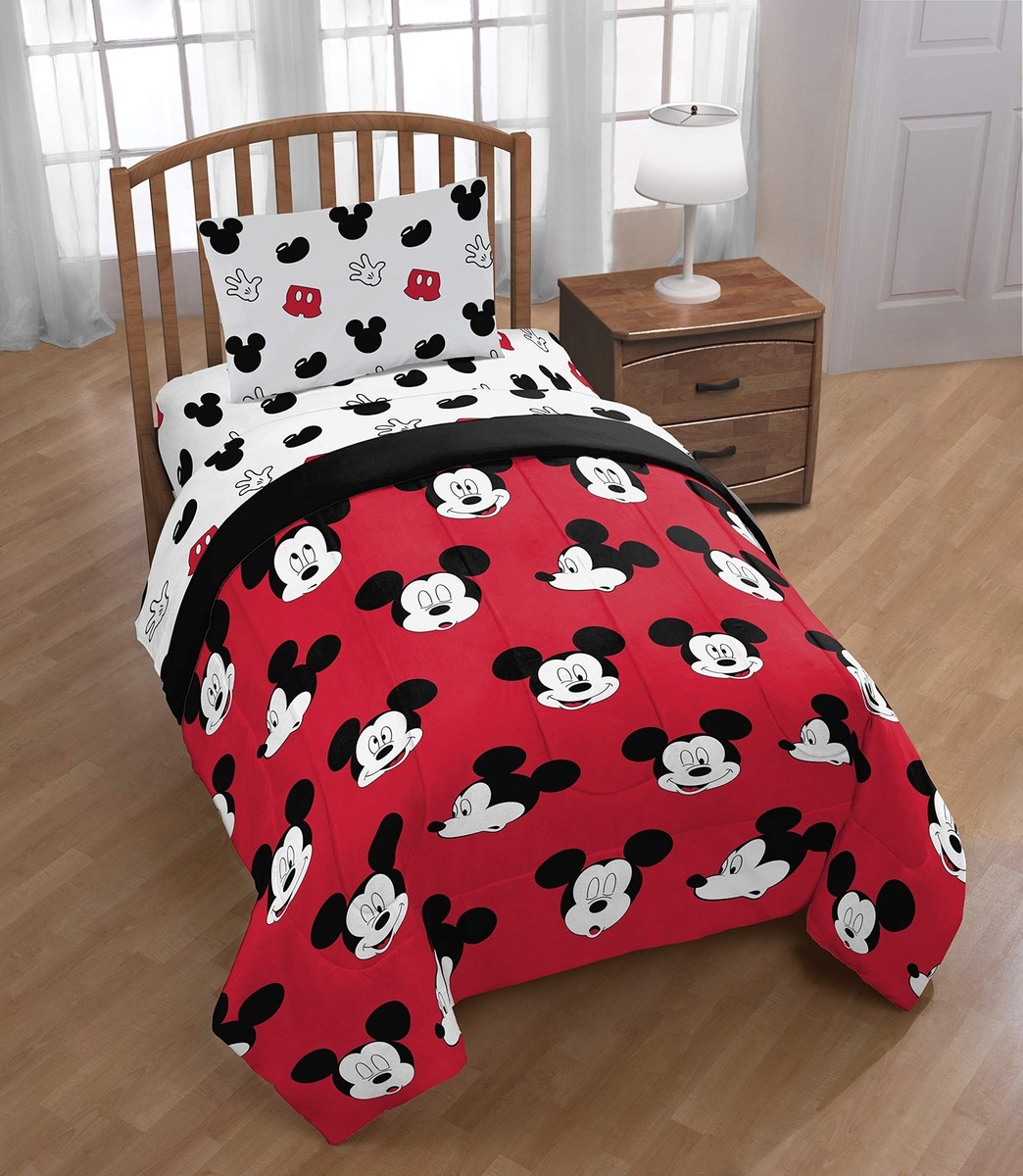Jay Franco Disney Mickey Mouse Cute Faces 4 Piece Twin Bed Set