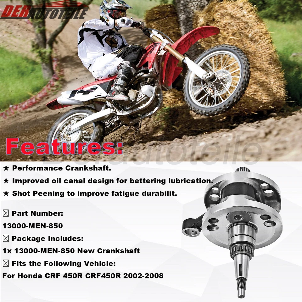 Cigüeñal Cigüeñal Comp. para Honda CRF 450R CRF450R 2002-2008 13000-MEN-850 Foto 2 de 4