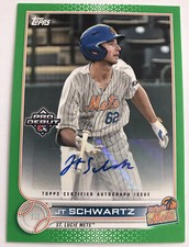 2022 Topps Pro Debut - JT Schwartz - #PD-177 Green Auto #d 60/99 METS