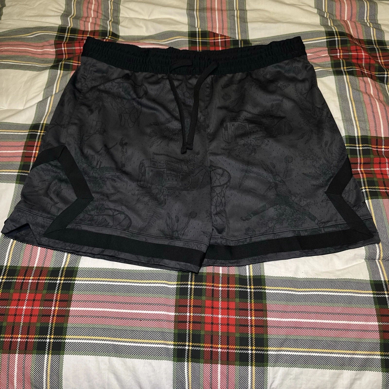Air Jordan Sport Dri-FIT Mens XXL Shorts Printed Black Gray-Diamond FV8614-010