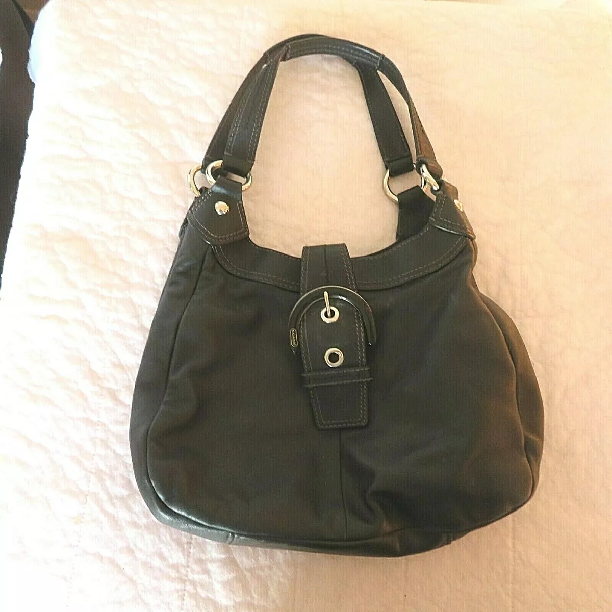 Coach Soho Lynn Black Leather Hobo Shoulder Bag Pre-Owned F17219 | eBay