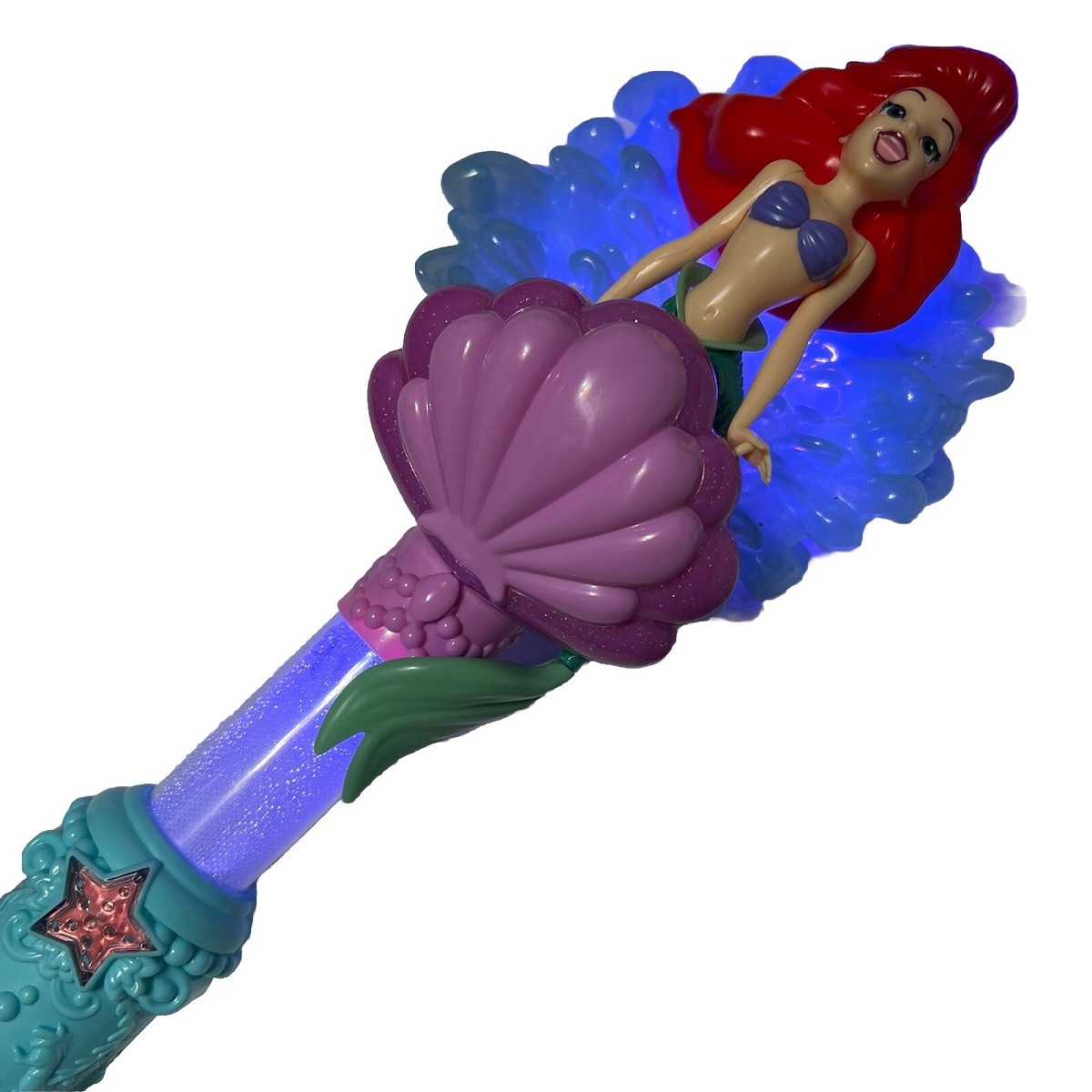Disney Parks Little Mermaid Ariel Bubble Wand Blower Lights Sounds Tested