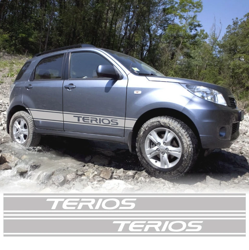 WORLDCUSTOMCHOPPER Adesivi fuoristrada compatibile per Daihatsu Terios fasce adesive 4x4 off road