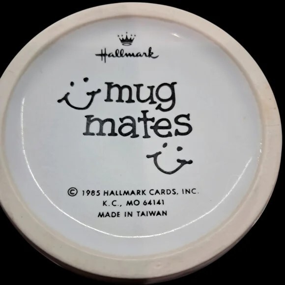 Vintage Collectible Hallmark Mug Mates Cat Design Mug with Lid/Coaster 1985