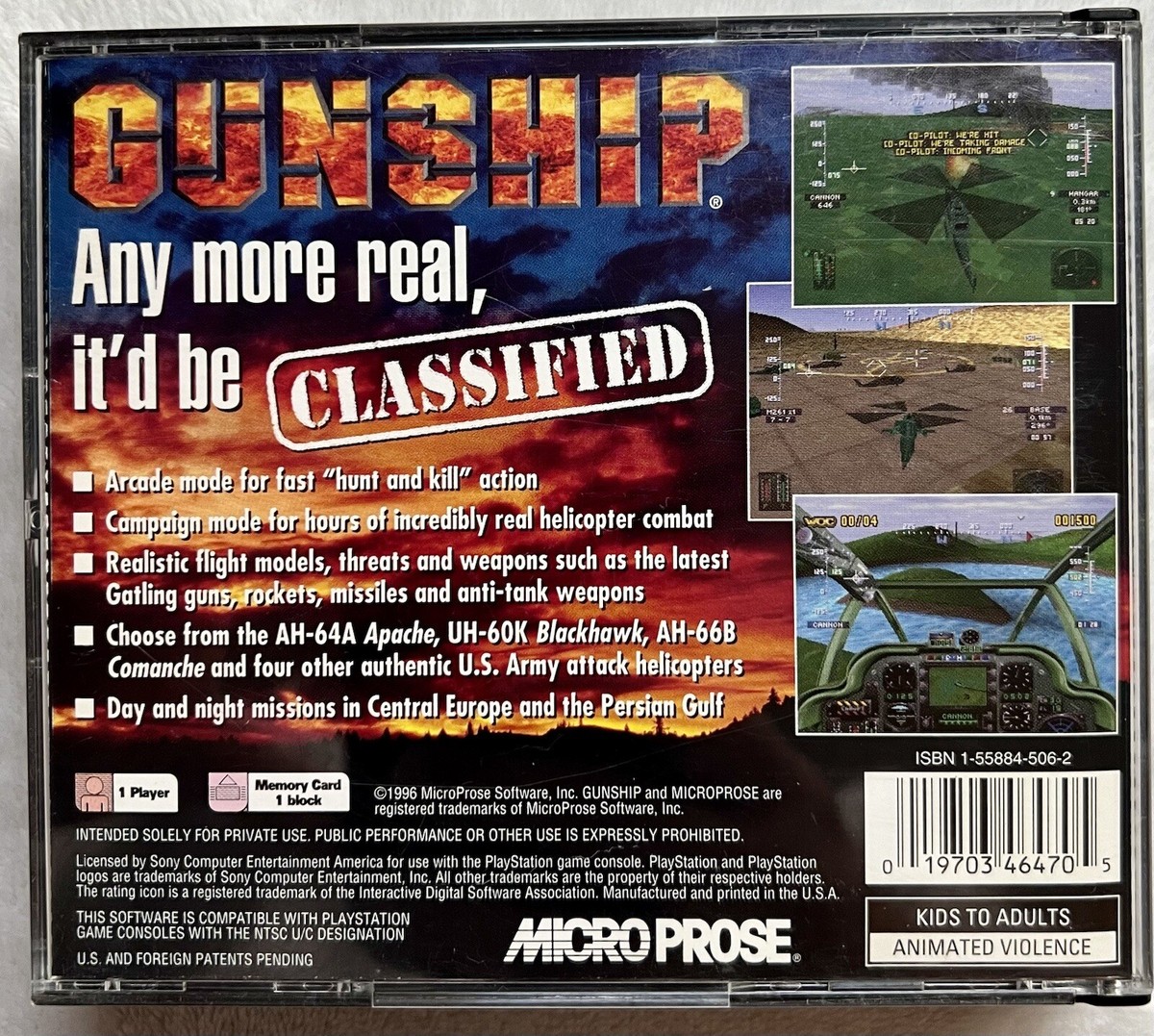 Gunship (Sony PlayStation 1, 1996), Tested w/ Free Shipping