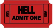 Hell Admit One Sticker Decal cute satanic bdsm