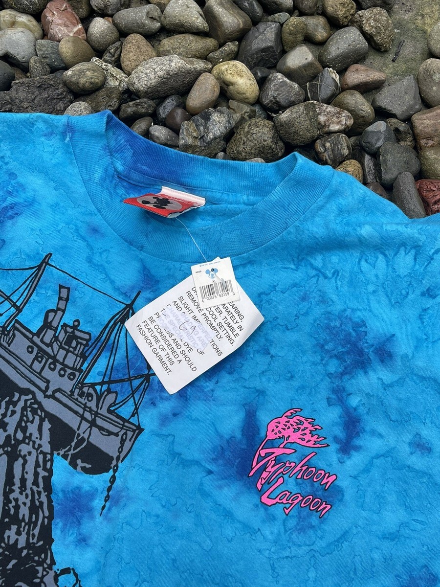 激レア 90s Disneyディズニー TYPHOON LAGOON Tシャツ DISNEY'S TYPHOON LAGOON AUTHENTIC SHIRT ALL PRINT VINTAGE