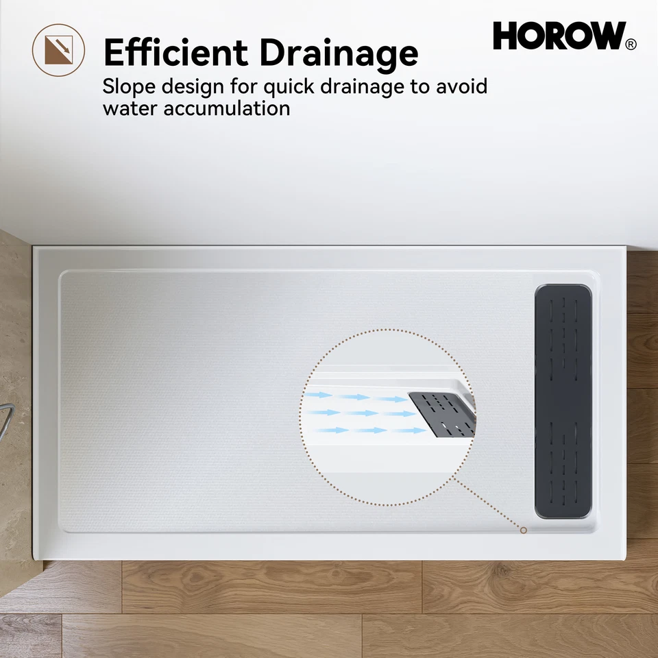 Base de ducha umbral único con cubierta de acero inoxidable antideslizante al drenaje Foto 2 de 4