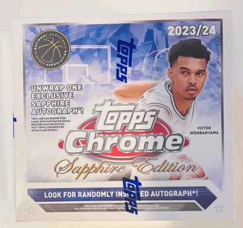 2023-24 Topps Chrome NBA Basketball Sapphire Edition Factory Sealed Box In Hand