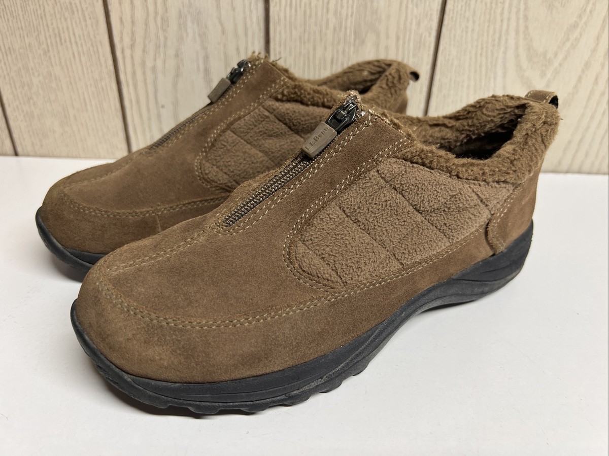 LL BEAN PRIMALOFT Slip-On Suede Insulated Outdoor Shoes
