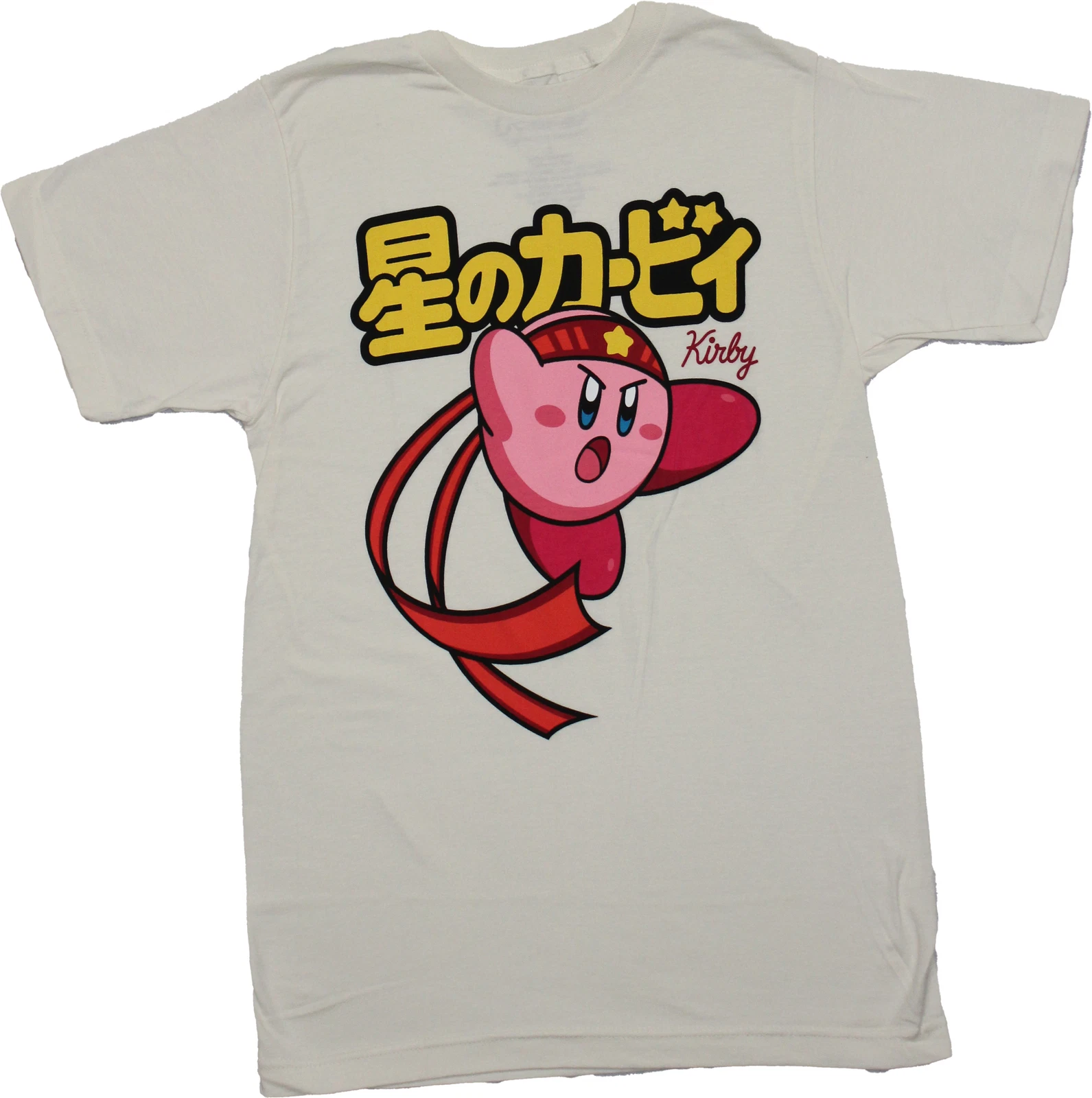Kirby New Adult T-Shirt - Ninja Kirby Under Kanji Image