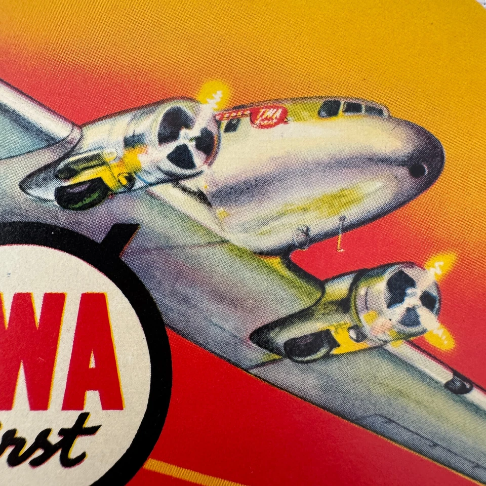 TWA Lindbergh Line Luggage Label Vintage Airplane Airline Aircraft - Imagem 2 de 4