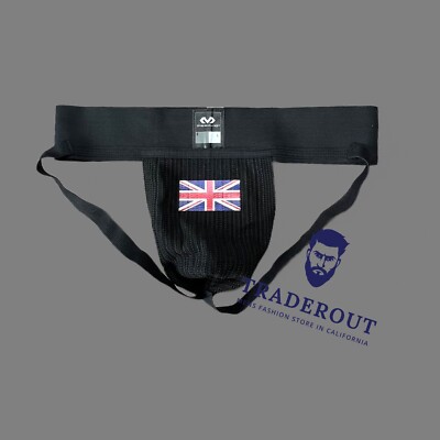 H.E.Arts UK FLAG custom print McDavid Men black athletic jockstrap underwear