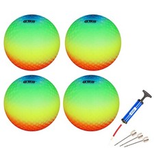 4-pk 8.5" Inflatable Playground Ball, Kickball,Dodge Ball,4 Square Ball for Kids