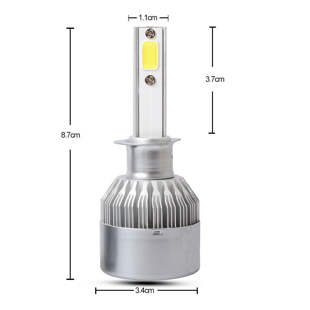 KATUR H11 LED Headlight Bulbs, 100W 20000LM 6000K Xenon White Wireless H11 Headlight Bulb 1:1 Mini Size H8 H9 H11 LED Fog Light Bulb, Pack of 2