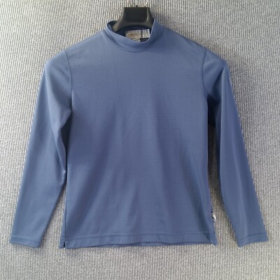 Il Migliore Shirt Womens Ladies Medium Sky Blue Embroidered Logo Textured Nylon