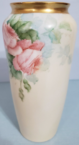 Antique CT Carl Tielsch Altwasser Silesia Porcelain Vase With Gold Trim - Picture 2 of 11
