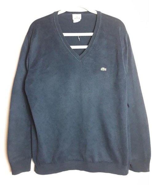 Men Lacoste Sweater Navy Cotton 46 / 3XL / 54
