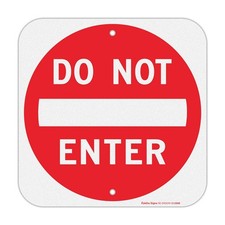 Do Not Enter Sign,12x12 12x12 inches, Red - 1 Pack - 12 x 12 inch Aluminum