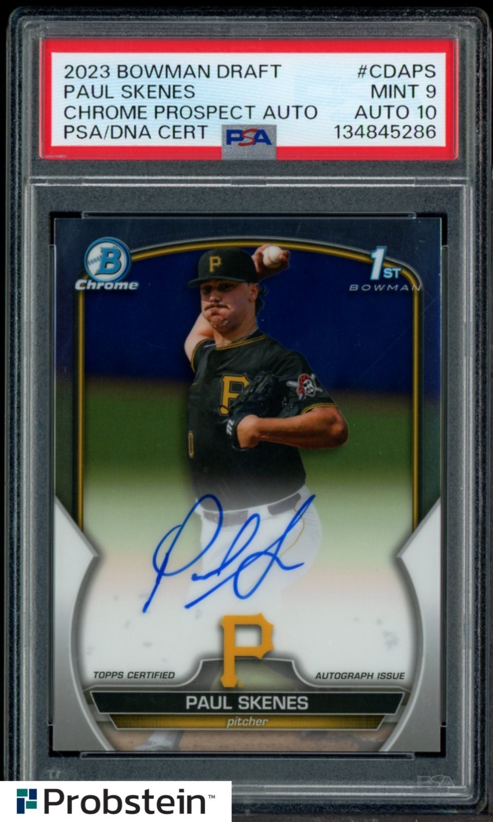 2023 Bowman Chrome Prospect Paul Skenes RC Rookie PSA 9 PSA/DNA 10 AUTO