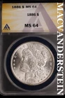 1886 Morgan Dollar - ANACS MS 64 - Scarce  No Reserve  #SLK651