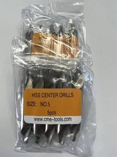 10pcs #5 center drills M2 HSS 3/16x7/16x2-3/4" #530-500