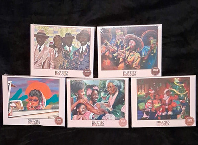 Puzzles of Color  (SEALED)Lot of 5 Art Jigsaw Puzzles 500-749pc Interlocking Set