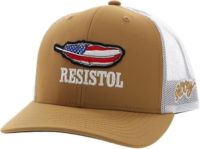 HOOEY Resistol Adjustable Snapback Hat 0, Tan/White 