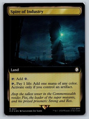MTG Fallout Extended Art Foil #511 Spire of Industry Rare Land