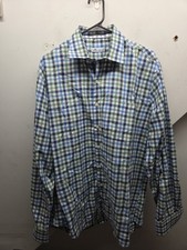 Peter Millar Dress Shirt Plaid Long Sleeve Button Up Mens Size Large