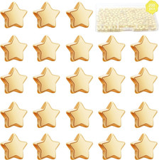 200Pcs Star Spacer Beads, Star Shape Charm Loose Bead Small Hole Golden Alloy Me
