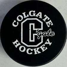 COLGATE UNIVERSITY RAIDERS NCAA OFFICIAL GAME HOCKEY PUCK - VEGUM