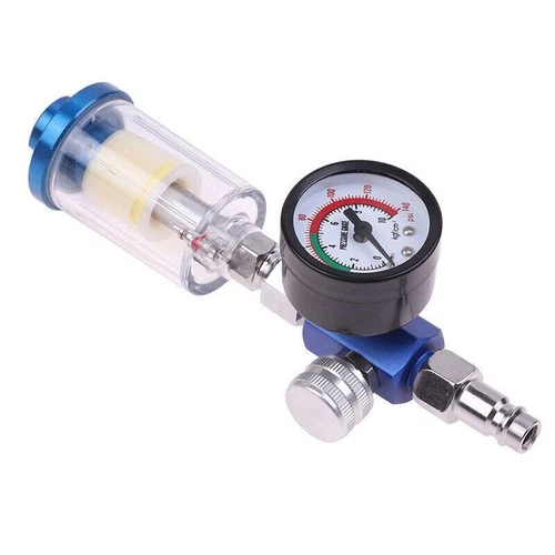 1/4" Spray Gun Air Regulator Gauge Air Pressure Regulator Paint Gun Filter USA