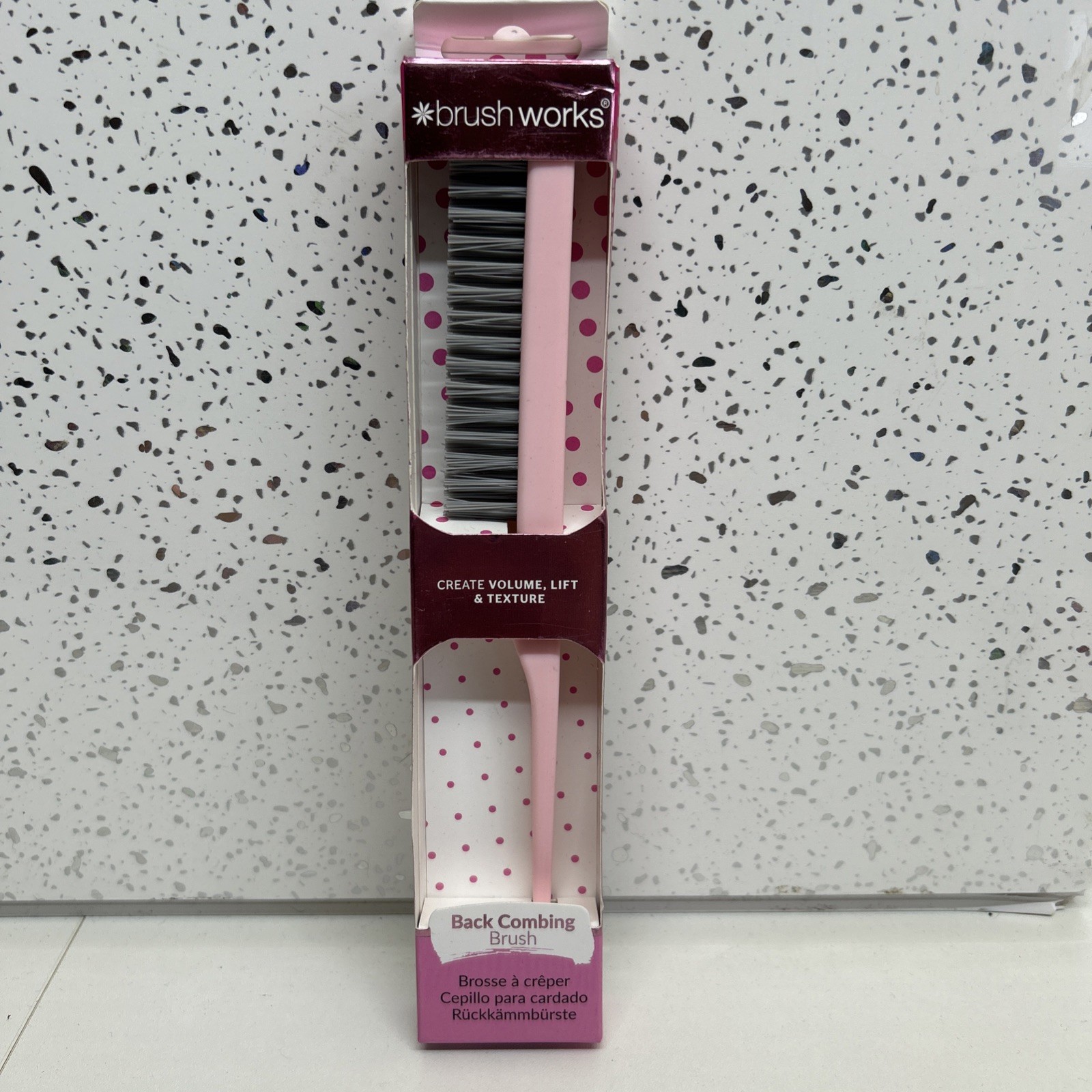 BRUSHWORKS Back Comb Nylon Bristles Brush to Add Volume & Lift to Any Hair Style
