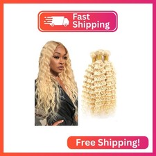 22 24 26 Inch 613 Human Hair Bundles Blonde Deep Wave 3 Bundles 10A Brazilian Vi