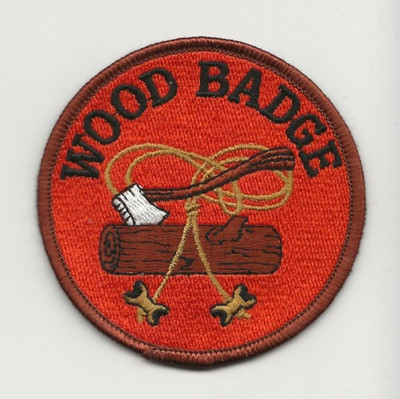 WOODBADGE '' Beads & Log ''  patch - Boy Scout BSA A142/ T-12