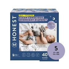 The Honest Company Clean Conscious Sleepy Sheep Disposable Overnight Diapers -
