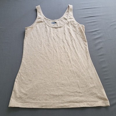 Old Navy Shirt Womens Medium M Sleeveless Scoop Neck First Layer Pullover Beige