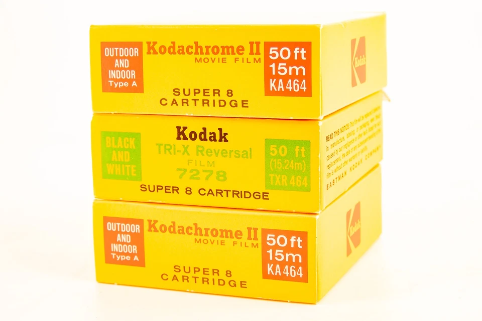 Película de cartucho Kodak Kodachrome II y Tri-X reversión Super 8 caducada SELLADA V13 Foto 2 de 4