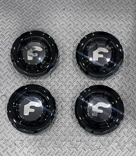 4 Pcs Set Black Chrome Forgiato Floating Center Caps Xl Hubcap Rim 7.2