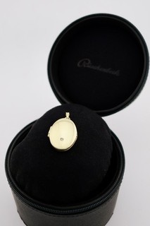 Echtgold 585 Amulett 14K Anhänger Oval Brillant 0 04ct Glanz Matt Luxus Kette