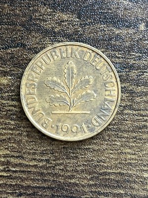 1991 Germany 10 Ten Pfennig Actual Coin TB6529*