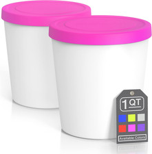 - Premium Ice Cream Containers 2 Pack - 1 Quart Each Perfect Freezer Storage T