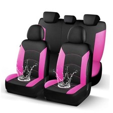 Car Seat Covers Neoprene Waterproof Seat Covers, Durable, Full Set Black Pink