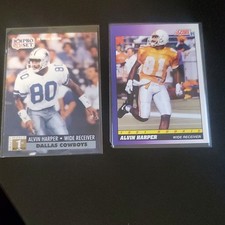 Pro Set Score Alvin Harper ROOKIES Dallas Cowboys NFL 1991 2 Card Lot
